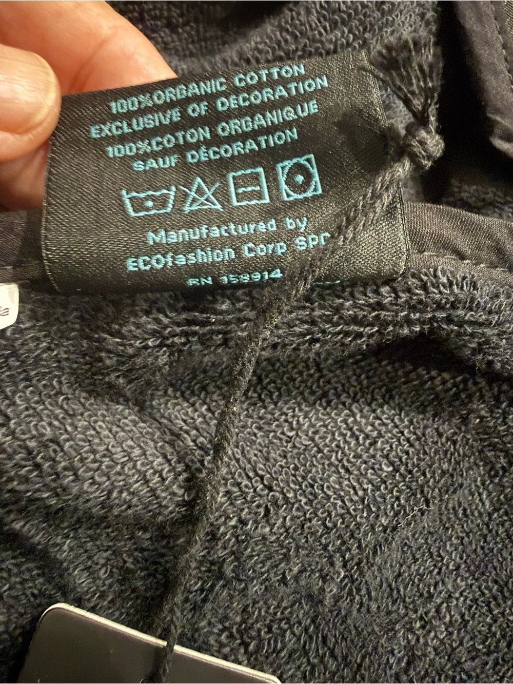 HIGHER DOSE Embroidered Black Bath Towel with Teal Logo